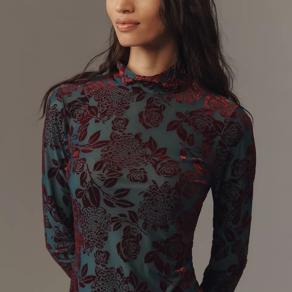 STUNNING!!!  NWT  Anthropologie Flocked Top